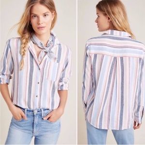 NWT Anthropologie Maeve Chatham Striped Button Down Shirt
